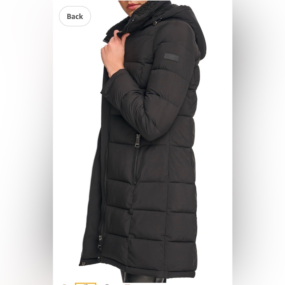 CALVIN KLEIN FAUX SHERPA MID LENGTH PUFFER